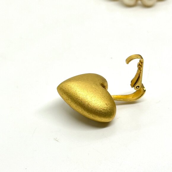 MARVELLA PEARL NECKLACE W/ GOLD TONE HEART ENHANCER PENDANT RHINESTONE VINTAGE - Picture 15 of 16